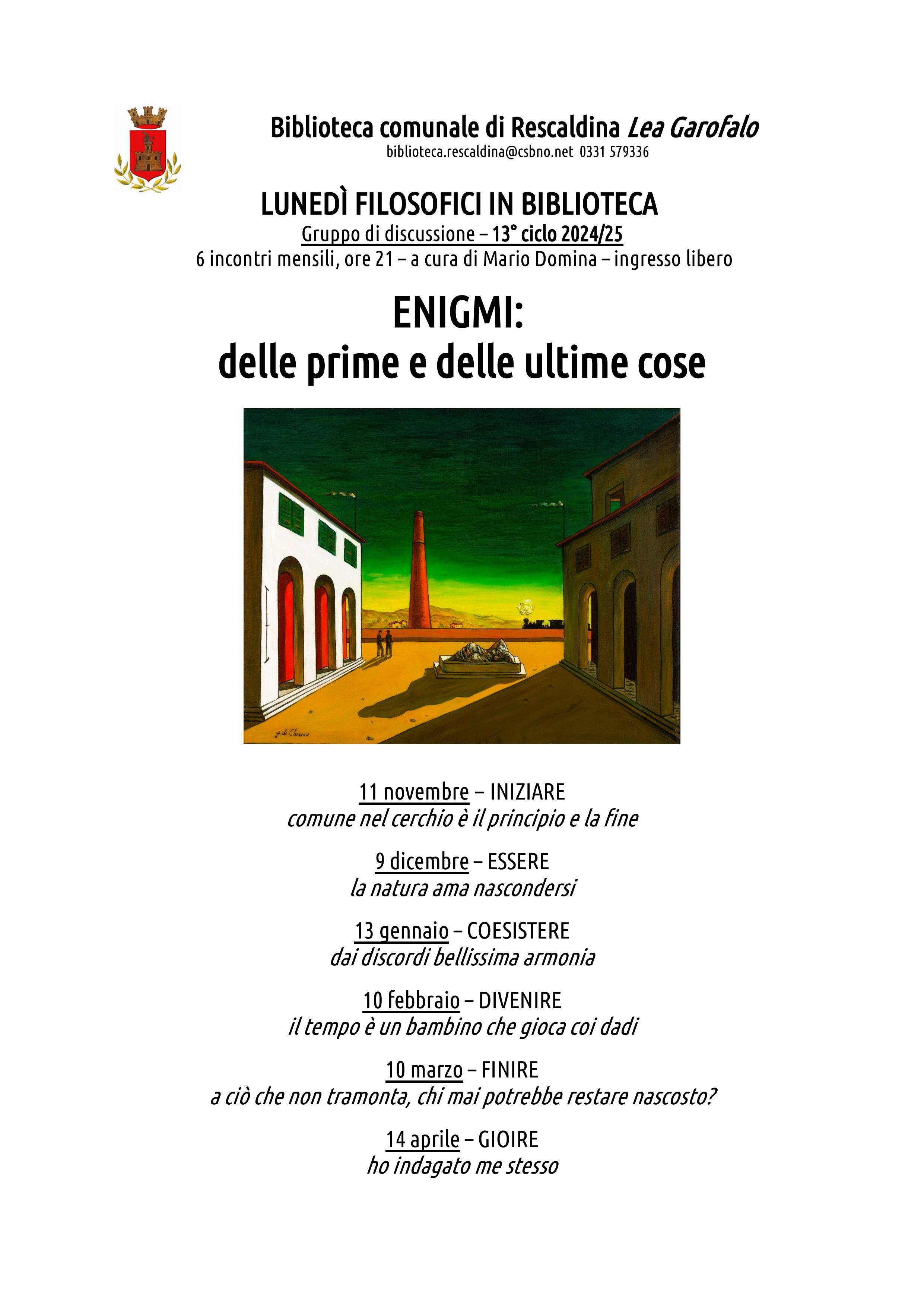 ENIGMI: delle prime e delle ultime cose